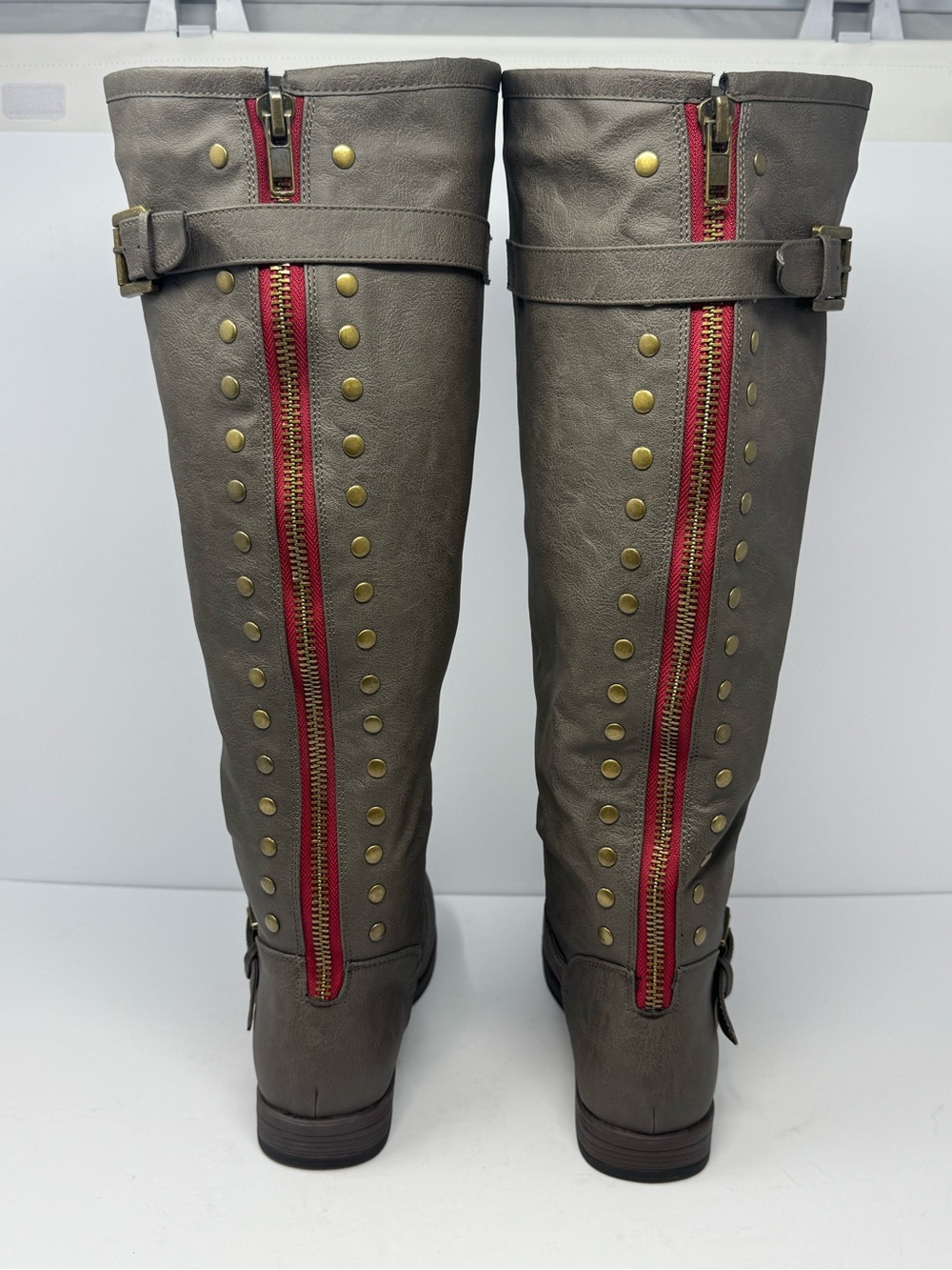 Journee Collection Women’s Spokane Size 11 Wide Calf Taupe Knee High Boots